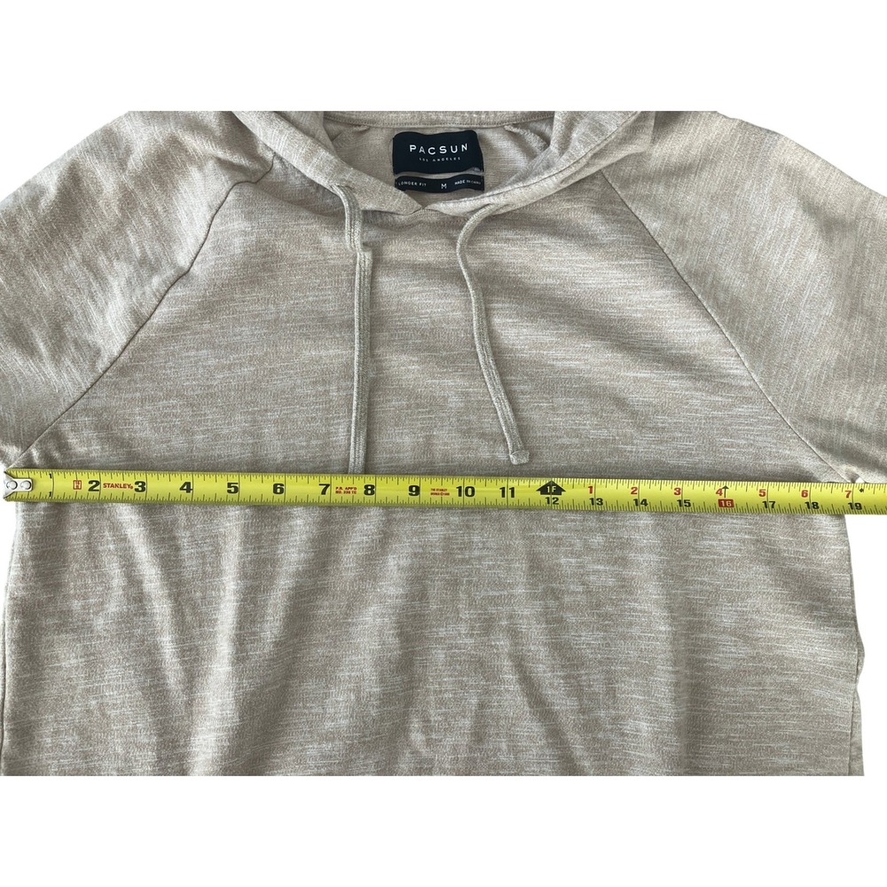 Pacsun Longer Fit Hoodie Beige Raglan‎ Sleeve Pullover Casual Comfy - Picture 8 of 8